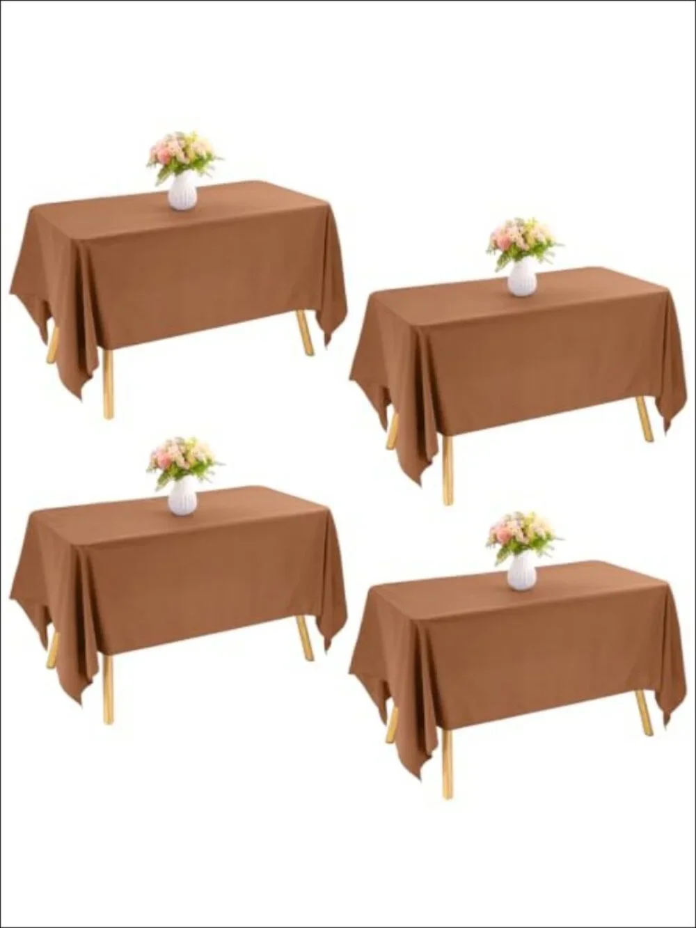 4 Pack Rectangle Tablecloth 60x102 Washable Polyester Table Cover Dining